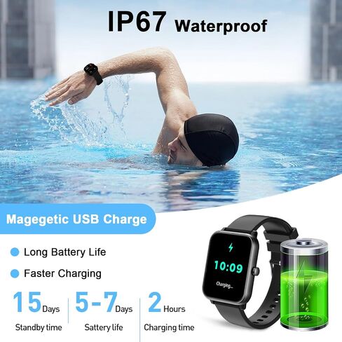 Smart Watch for iOS Android(Answer/Make Call) - 1.9" Full Touch Screen Smart Watches for Men Women, Activity Fitness Tracker, Multi Sport Modes Smartwatch with Heart Rate Sleep Monitor, AI Voice in Saudi Arabia