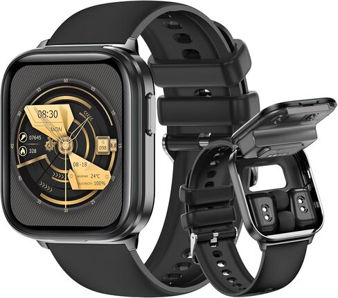 Smart Watch with Earbuds, 2 in 1 Bluetooth Watch with Wireless Earphones, Fitness Tracker Heart Rate Monitor Sleep Tracker Step Calories Counter, Waterproof Smartwatches for iOS Android Phones in Saudi Arabia