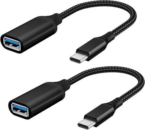 محول USB C إلى USB، 2 محول USB C ذكر إلى USB 3.0 أنثى، محول Thunderbolt 3 إلى USB أنثى OTG متوافق مع MacBook iPad Pro Galaxy والمزيد من الأجهزة من النوع C، أسود in Kuwait