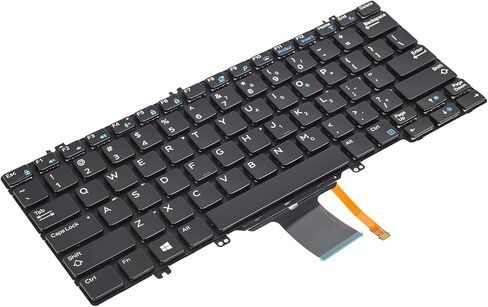 لوحة مفاتيح بديلة بإضاءة خلفية لأجهزة الكمبيوتر المحمول Dell Latitude 5290 7280 7290 7390 5280 5288 5289 7389 Series تخطيط أمريكي P/N: PK131S51B00 V160325BS in Kuwait