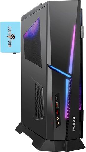 كمبيوتر سطح المكتب MSI MPG Trident AS للألعاب والترفيه (Intel i7-14700F 20-Core، 64GB DDR5 4800MHz RAM، 4TB PCIe SSD، GeForce RTX 4060 Ti، Wifi، Bluetooth، Backlit KB، Win 11 Pro) مع Dockztorm Hub in Saudi Arabia