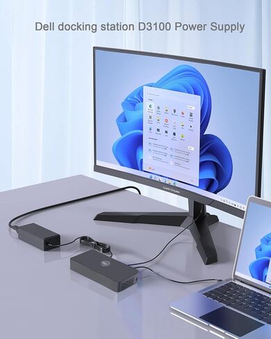 65W Power Adapter Compatible with Dell Ultra HD/4K Triple Display Docking Station D3100 D1000 5M48M 452-BBPG 5RR7X Replacement for Docking Station Power Supply. in Saudi Arabia