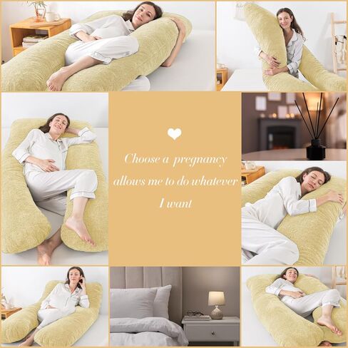 وسائد الحمل من WhatsBedding، وسائد الحمل على شكل حرف U للنوم، وسادة حشوة إسفنجية لكامل الجسم للبالغين، وسادة أمومة بأغطية مخملية in Kuwait