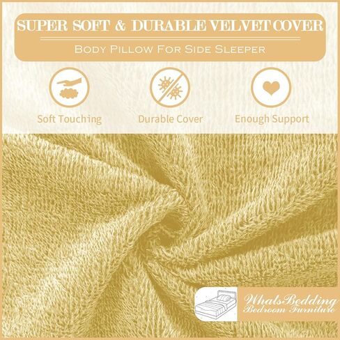 وسائد الحمل من WhatsBedding، وسائد الحمل على شكل حرف U للنوم، وسادة حشوة إسفنجية لكامل الجسم للبالغين، وسادة أمومة بأغطية مخملية in Kuwait