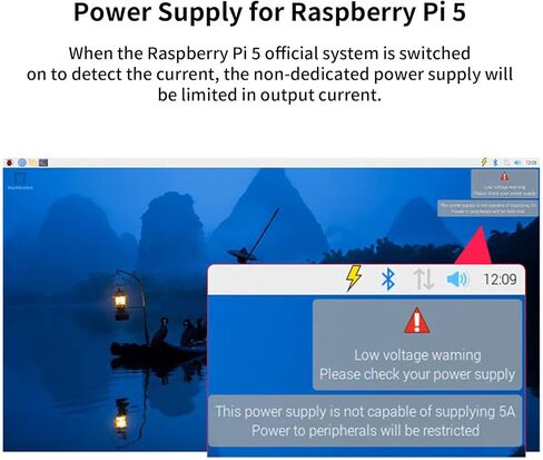 مصدر طاقة لـ Raspberry Pi 5، 5.1V 5A 27W USB-C Raspberry Pi 5 مصدر طاقة لـ Raspberry Pi 5 in Kuwait