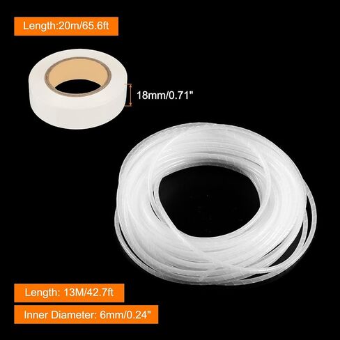 MECCANIXITY Spiral Cable Wrap 4.9ft/1.5M 30mm Cable Management Sleeve Cord Organizer Flexible PE for Computer Wire, Charging Cable Black with Tape in Saudi Arabia