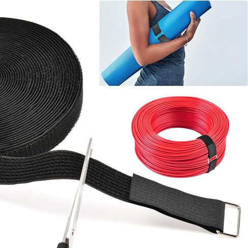 حزام كابل قابل للتعديل بخطاف وحلقة، بطول 32 قدمًا مع 50 مشبكًا معدنيًا، وأشرطة ربط قابلة لإعادة الاستخدام لتنظيم الكابلات وتخزين السلك in Kuwait