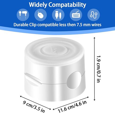 6 Pack Magnetic Cable Holder, Self-Adhesive Phone Cord Organizer Smooth Adjustable Wire Keeper for Hide Charging Cable Keeper Cable Management for Desk Nightstand Home Office Car(White) in Saudi Arabia