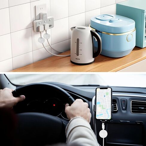 6 Pack Magnetic Cable Holder, Self-Adhesive Phone Cord Organizer Smooth Adjustable Wire Keeper for Hide Charging Cable Keeper Cable Management for Desk Nightstand Home Office Car(White) in Saudi Arabia