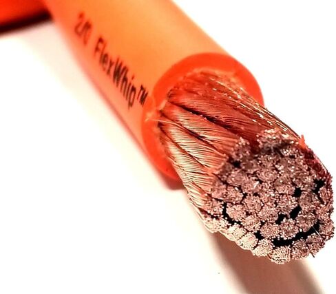 Battery Cable Pure Copper ORANGE FLEX WHIP Power Wire 1/0 or 2/0 Gauge AWG (2/0 FLEX WHIP(450A) 35 FT) in Saudi Arabia