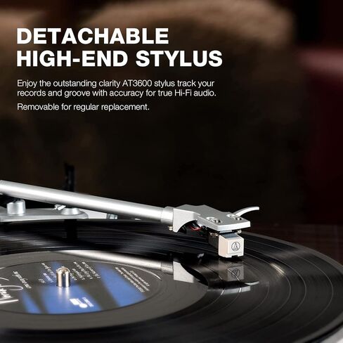 Turntables Belt-Drive Record Player with Wireless Output Connectivity, Vinyl Player Support 33&45 RPM Speed Phono Line USB Digital to PC Recording with Advanced Magnetic Cartridge&Counterweight in Saudi Arabia
