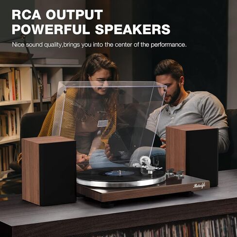 Turntables Belt-Drive Record Player with Wireless Output Connectivity, Vinyl Player Support 33&45 RPM Speed Phono Line USB Digital to PC Recording with Advanced Magnetic Cartridge&Counterweight in Saudi Arabia