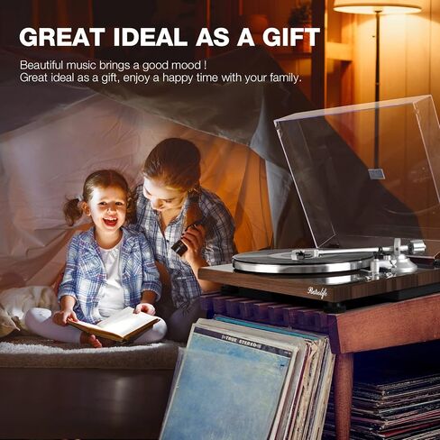Turntables Belt-Drive Record Player with Wireless Output Connectivity, Vinyl Player Support 33&45 RPM Speed Phono Line USB Digital to PC Recording with Advanced Magnetic Cartridge&Counterweight in Saudi Arabia