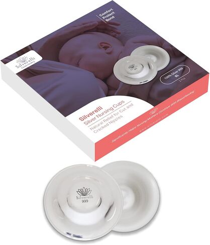 The Original Silver Nipple Shields for Breastfeeding Newborn, Soothe and Protect Sore Breasts and Cracked Nipples, Nickel Free Silver Nursing Cups, 2 Pieces (100% Silver 999, Standard) in Saudi Arabia