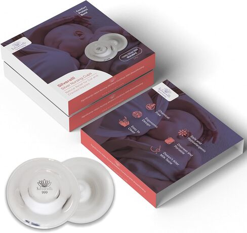 The Original Silver Nipple Shields for Breastfeeding Newborn, Soothe and Protect Sore Breasts and Cracked Nipples, Nickel Free Silver Nursing Cups, 2 Pieces (100% Silver 999, Standard) in Saudi Arabia