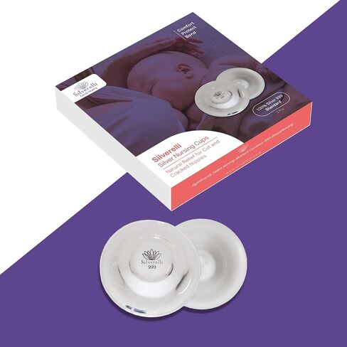 The Original Silver Nipple Shields for Breastfeeding Newborn, Soothe and Protect Sore Breasts and Cracked Nipples, Nickel Free Silver Nursing Cups, 2 Pieces (100% Silver 999, Standard) in Saudi Arabia