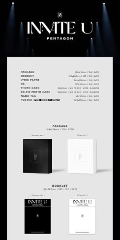 Pentagon in:Vite U 12th Mini Album 2 Version Set CD+96p Booklet+1p Lyric Paper+1p PhotoCard+1p Selfie PhotoCard+1ea Name Tag+Tracking Kpop Sealed in Saudi Arabia