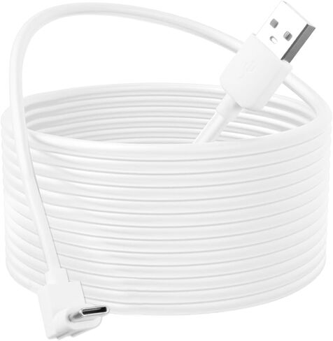 كابل طاقة USB بطول 30 قدم من Holicfun لكاميرا Wyze Battery Cam Pro (أبيض) in Kuwait