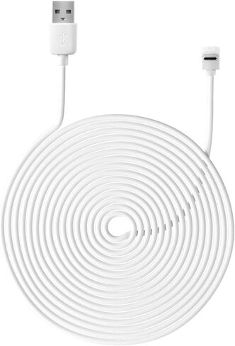 كابل طاقة USB بطول 30 قدم من Holicfun لكاميرا Wyze Battery Cam Pro (أبيض) in Kuwait