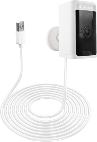 كابل طاقة USB بطول 30 قدم من Holicfun لكاميرا Wyze Battery Cam Pro (أبيض) in Kuwait