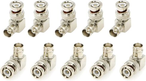 Alvins 10 Pack BNC Right Angle Connectors,BNC 90 Degree Adapter BNC Male to Female Connector for 12G HD SDI BNC Cable Security Cameras Extension Cable in Saudi Arabia