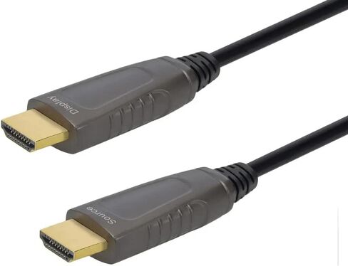 Monoprice 8K Ultra High Speed Fiber Optic Certified HDMI Cable - HDMI 2.1, 8K@60Hz, 4K@120Hz, 48Gbps, HDR, VRR, Active Optical Cable (AOC), CMP Plenum Rated, 24ft, Black in Saudi Arabia