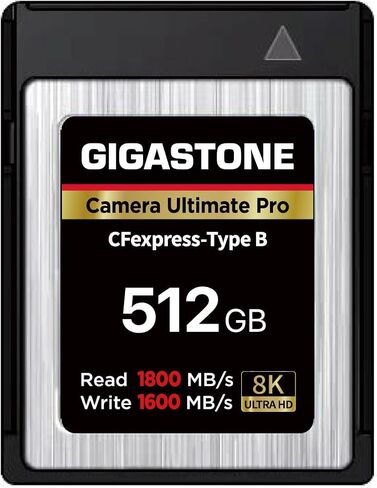 GIGASTONE 512GB Camera Ultimate Pro CFexpress Card Type B Memory Card, XQD Type, High Speed up to 1800MB/s Read, 1600MB/s Write, Raw 8K Video Recording for DSLR Canon Nikon Sony Panasonic Camera in Saudi Arabia