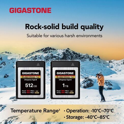 GIGASTONE 512GB Camera Ultimate Pro CFexpress Card Type B Memory Card, XQD Type, High Speed up to 1800MB/s Read, 1600MB/s Write, Raw 8K Video Recording for DSLR Canon Nikon Sony Panasonic Camera in Saudi Arabia
