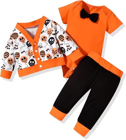 Aalizzwell Newborn Infant Baby Boys Halloween Outfit 3Pcs in Saudi Arabia