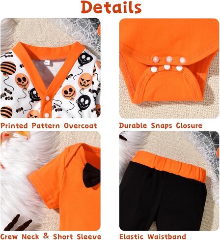 Aalizzwell Newborn Infant Baby Boys Halloween Outfit 3Pcs in Saudi Arabia