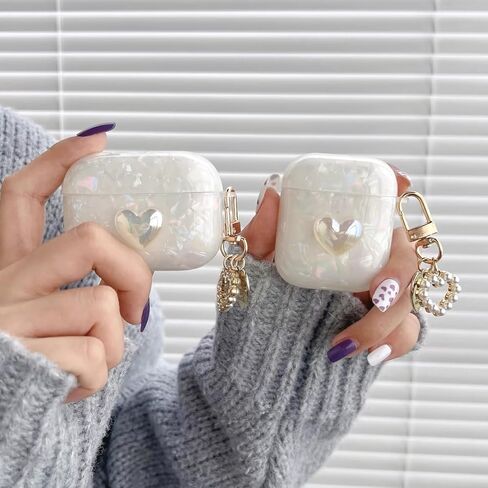 حافظة Olytop for Cute Glitter Airpods Pro/Pro 2 Gen مع قلم منظف، غطاء حماية من الجيل الثاني/الأول لجهاز iPod Pro الجيل الثاني/الأول مع سلسلة مفاتيح قلب فاخرة 2023/2022/2019 - ملونة in Kuwait
