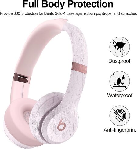 【3 في 1】 حافظة سيليكون لسماعات Beats Solo 4، أغطية حماية من السيليكون لسماعات Beats Solo 4، غطاء / وسادة أذن / غطاء رأس، إكسسوارات واقي جلد سيليكون لسماعات Beats Solo 4 - وردي in Saudi Arabia