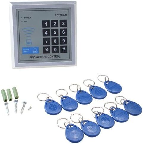 نظام التحكم في الوصول إلى الباب AGPtEK، طقم أمان منزلي RFID مع قفل كهرومغناطيسي 60 كجم 130 رطل، مزود طاقة، لوحة مفاتيح دخول الباب القرب، 10 مفاتيح خروج in Saudi Arabia