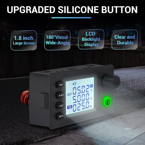 DROK LCD Display Buck Boost Converter, DC 6-36V to 0.5-36V 4.5A 40W Step Up Step Down Converter, 5V 12V 24V DC Power Supply, Adjustable Voltage Regulator Step Up Down Transformer for Solar Panels RV in Saudi Arabia