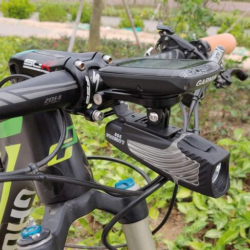 Best Tek Cycling Garmin Combo Mount، زاوية قابلة للتعديل Garmin Edge خارج الجبهة المقود جبل الدراجة لمحول NiteRider، كاميرا الحركة الرياضية، Garmin Edge 25 130 200 500 510 520 800 810 820 in Kuwait