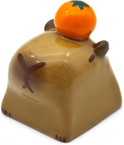 Cartoon Capybara Keycap، مخصص ثلاثي الأبعاد مصنوع يدويًا من الطين ESC Keycap، أغطية مفاتيح لطيفة مخصصة لأغطية المفاتيح البديلة للوحة مفاتيح الألعاب الميكانيكية Cherry MX (برتقالي Capybara) in Kuwait