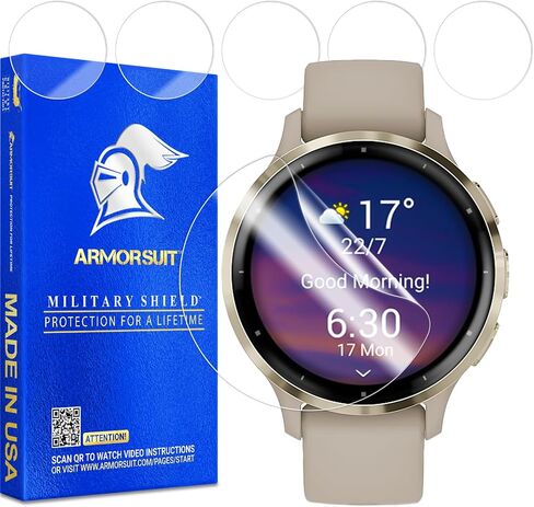 مجموعة من 6 قطع من ArmorSuit لهاتف Garmin Venu 3S (41 مم) واقي شاشة MilitaryShield HD شفاف - صنع في الولايات المتحدة الأمريكية in Saudi Arabia