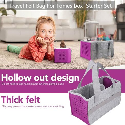 Carrying Case for Toniebox, Storage Bag for Tonies Figurine with Handle, Carrying Case Compatible with Toniebox for headphones, charger station and more accessories, Purple in Saudi Arabia