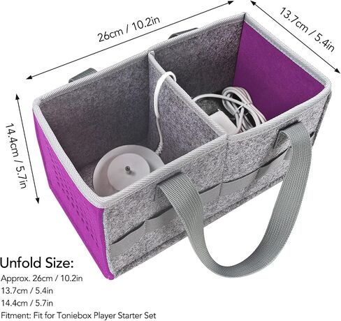 Carrying Case for Toniebox, Storage Bag for Tonies Figurine with Handle, Carrying Case Compatible with Toniebox for headphones, charger station and more accessories, Purple in Saudi Arabia