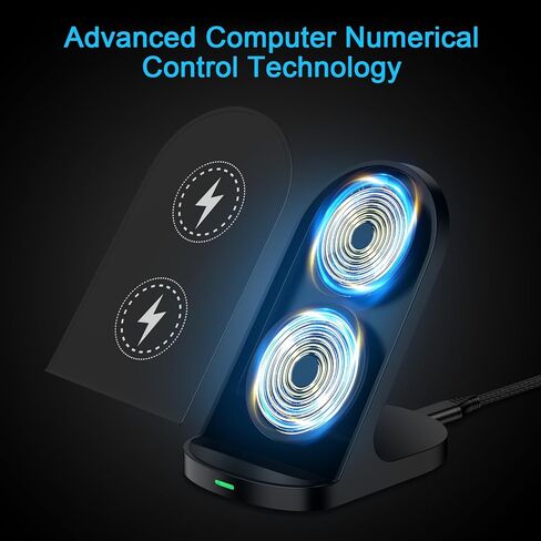 شاحن Samsung S24 اللاسلكي، حامل شحن لاسلكي سريع 15 وات لهاتف Samsung Galaxy S24 Ultra S23 FE S22 S21 S20 Note 20 Z Flip 5 4 3 Z Fold 5 4 3، iPhone 15 14 13 12 11 Pro Max، Google Pixel 8 Pro 7 6 in Kuwait