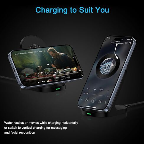 شاحن Samsung S24 اللاسلكي، حامل شحن لاسلكي سريع 15 وات لهاتف Samsung Galaxy S24 Ultra S23 FE S22 S21 S20 Note 20 Z Flip 5 4 3 Z Fold 5 4 3، iPhone 15 14 13 12 11 Pro Max، Google Pixel 8 Pro 7 6 in Kuwait