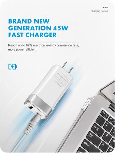 شاحن صغير 45 وات متوافق مع Mac Book Air 11/13 بوصة، موصل مغناطيسي من النوع L من الجيل الأول، محول USB بديل محمول للسفر A1374 A1244 A1370 A1369 A1377 A1237 A1304 (قبل منتصف 2012) in Kuwait