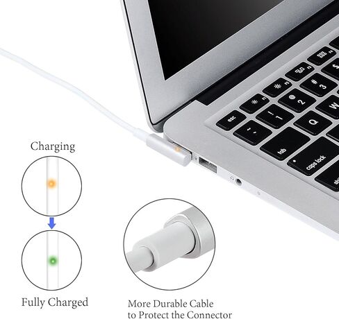 شاحن صغير 45 وات متوافق مع Mac Book Air 11/13 بوصة، موصل مغناطيسي من النوع L من الجيل الأول، محول USB بديل محمول للسفر A1374 A1244 A1370 A1369 A1377 A1237 A1304 (قبل منتصف 2012) in Kuwait