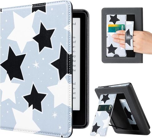 CoBak Case with Stand for Kindle Paperwhite - Durable PU Leather Cover with Auto Sleep Wake, Card Slot, Hand Strap Feature - Fits Kindle Paperwhite 11th Generation 6.8" Signature Edition 2021 Released in Saudi Arabia