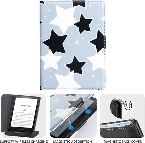 CoBak Case with Stand for Kindle Paperwhite - Durable PU Leather Cover with Auto Sleep Wake, Card Slot, Hand Strap Feature - Fits Kindle Paperwhite 11th Generation 6.8" Signature Edition 2021 Released in Saudi Arabia