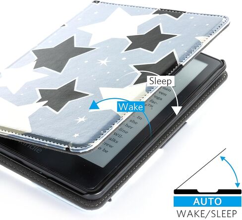 CoBak Case with Stand for Kindle Paperwhite - Durable PU Leather Cover with Auto Sleep Wake, Card Slot, Hand Strap Feature - Fits Kindle Paperwhite 11th Generation 6.8" Signature Edition 2021 Released in Saudi Arabia