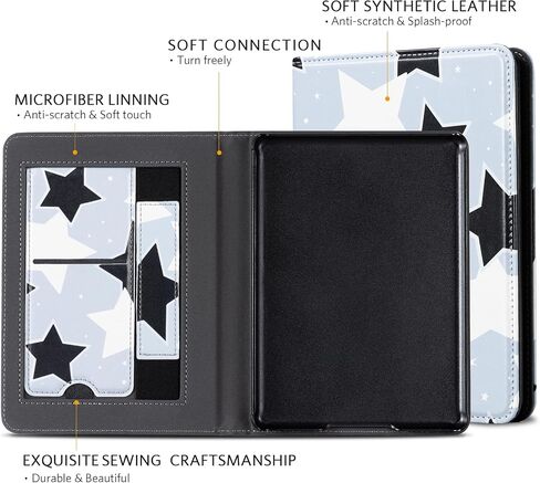 CoBak Case with Stand for Kindle Paperwhite - Durable PU Leather Cover with Auto Sleep Wake, Card Slot, Hand Strap Feature - Fits Kindle Paperwhite 11th Generation 6.8" Signature Edition 2021 Released in Saudi Arabia