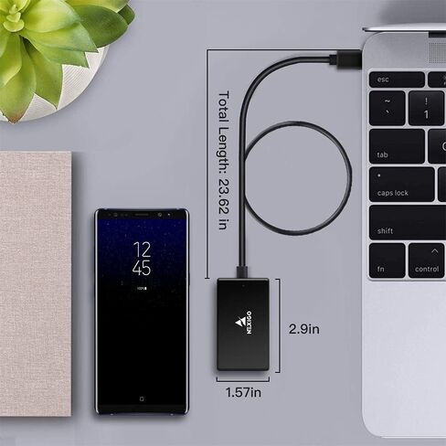 NexiGo USB 4 Port Ultra Slim 3.0 Hub متعدد المنافذ، كابل 2 قدم، ينطبق على iMac Pro، MacBook Air، Mac Mini/Pro، Surface Pro، الكمبيوتر المحمول، الكمبيوتر المحمول، محركات أقراص فلاش USB، الهاتف المحمول والمزيد in Kuwait