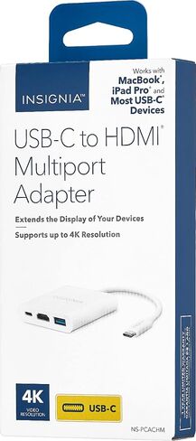 محول Insignia USB-C إلى HDMI متعدد المنافذ - أبيض - الموديل: NS-PCACHM in Kuwait