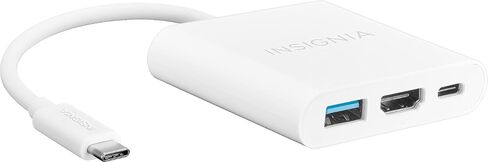 محول Insignia USB-C إلى HDMI متعدد المنافذ - أبيض - الموديل: NS-PCACHM in Kuwait